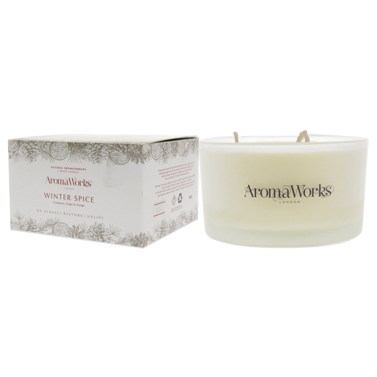 Aromaworks Winter Spice 3 Wick Candle Naturally Scented - 60 Hours