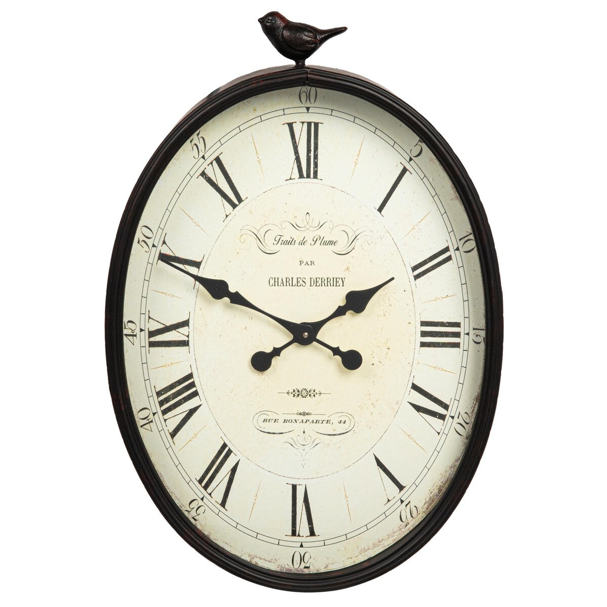 Metal Wall Clock with Bird