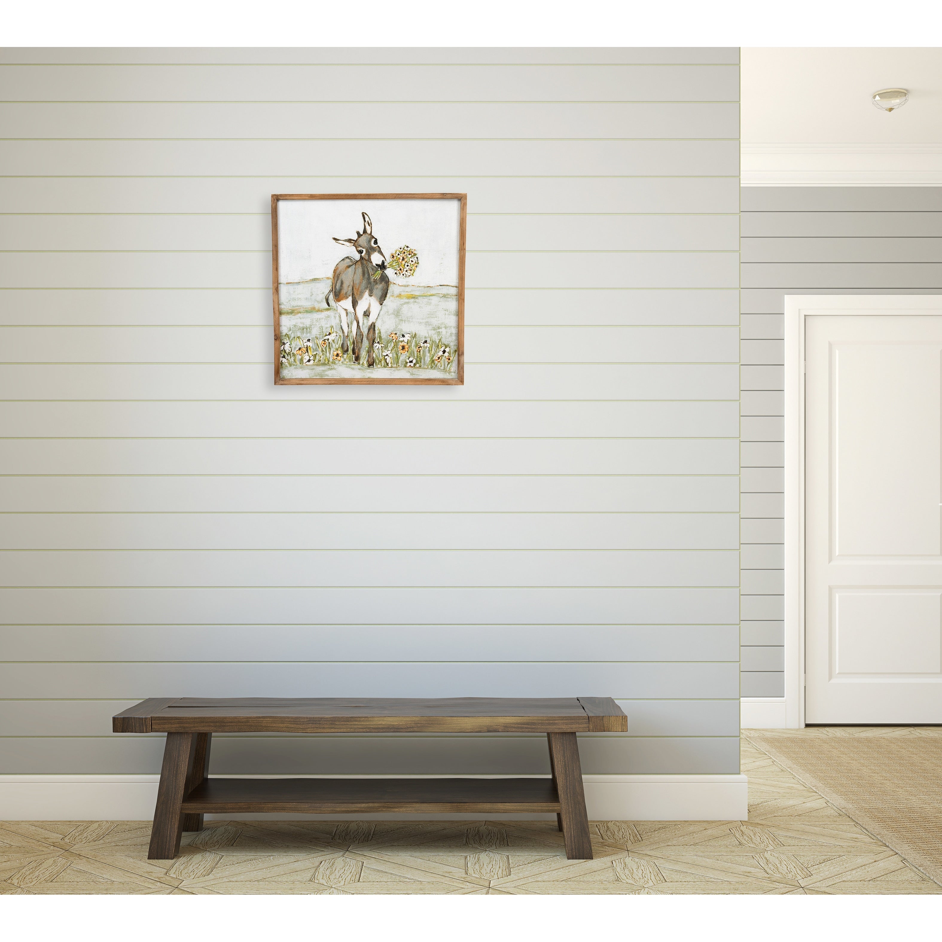 Donkey Wall Decor in Wood Frame