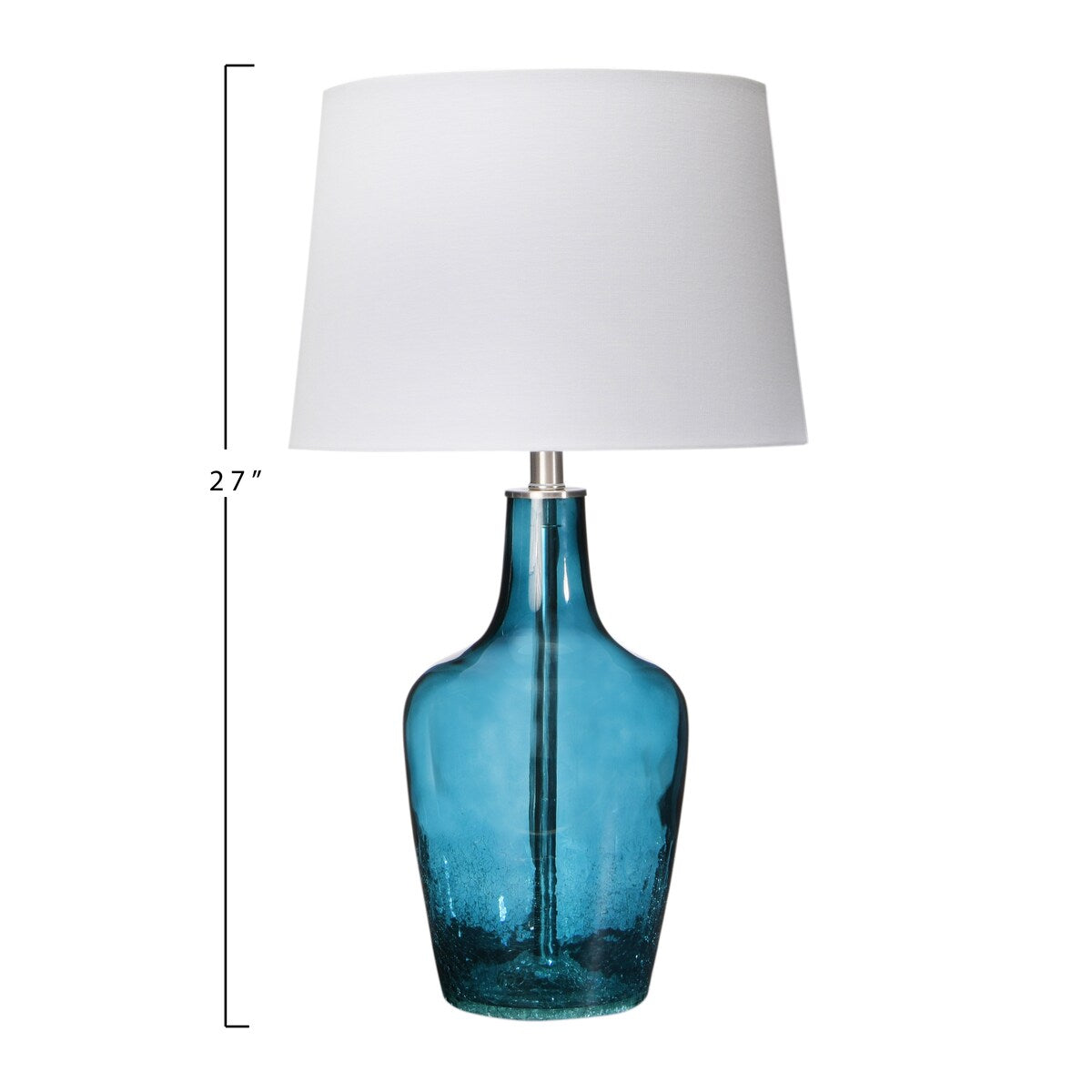 Glass Table Lamp with Metal Accents and Empire Shade