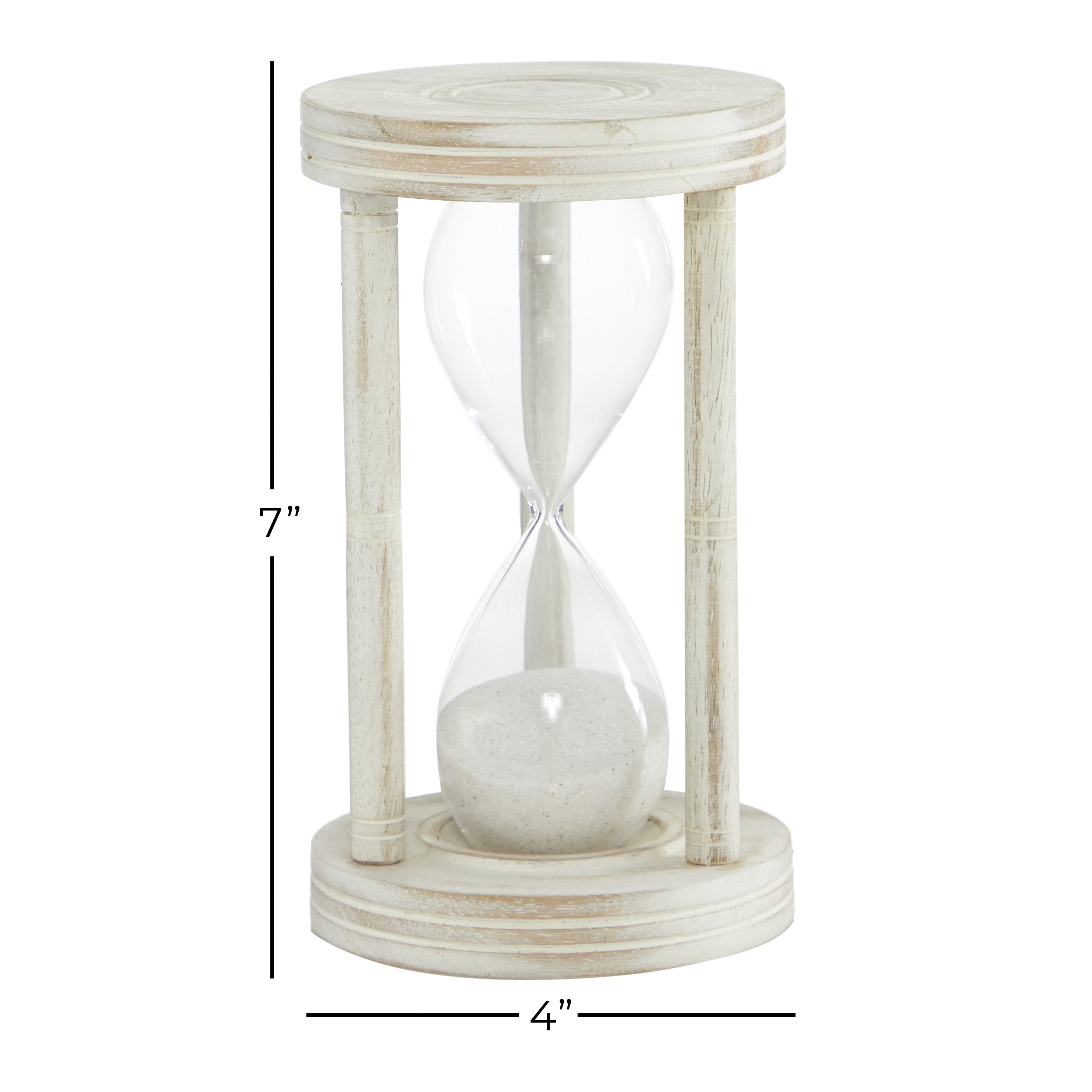 White Wood Hourglass Sand Timer