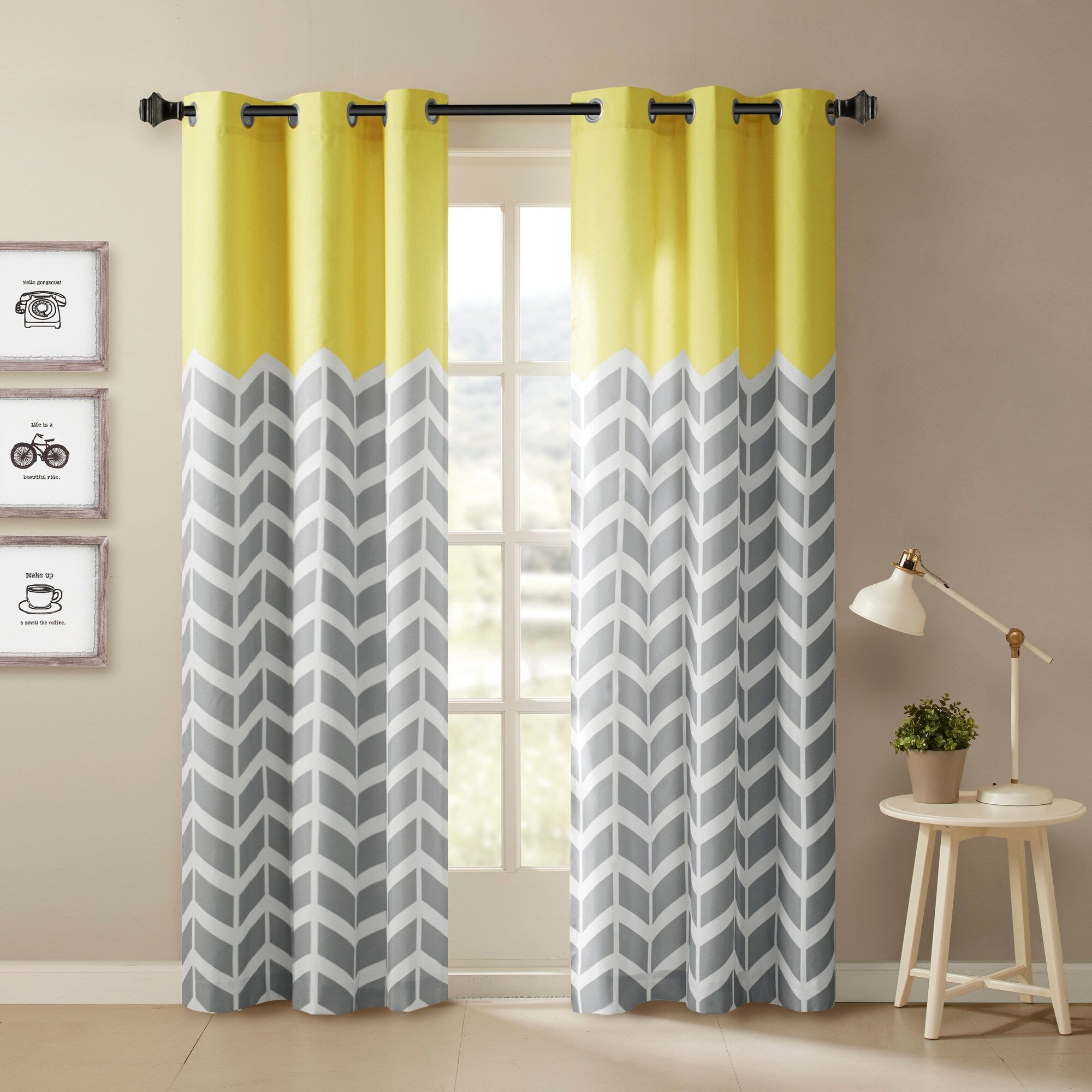 Intelligent Design Rayna Chevron Room Darkening Grommet Panel Pair