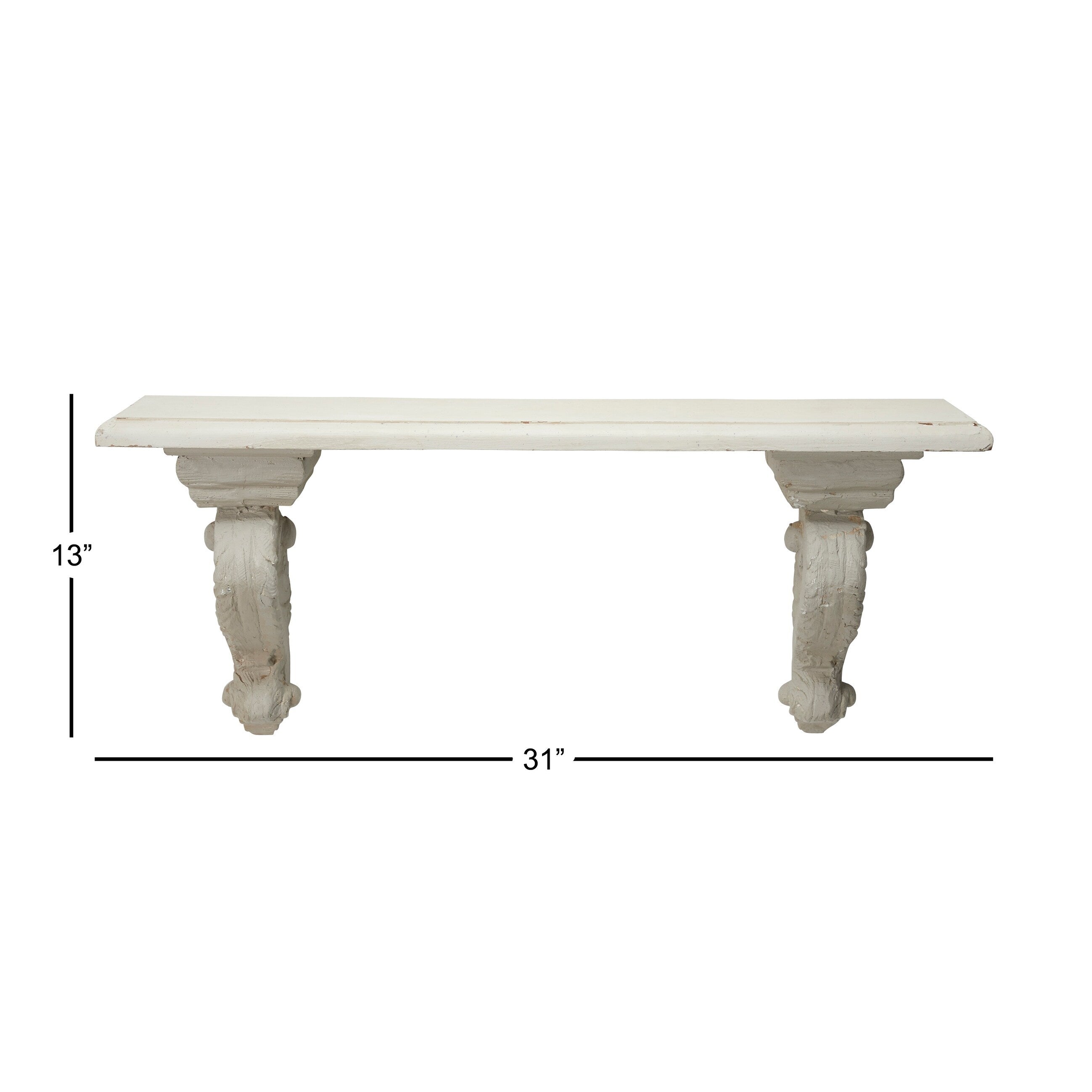 White Fir Farmhouse Wall Shelf 14 x 32 x 7 - 32 x 7 x 14