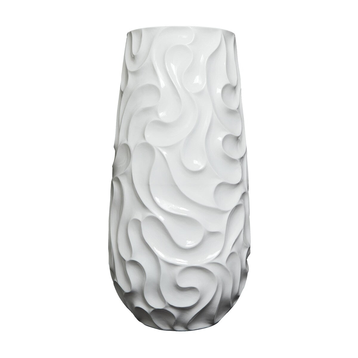 Resin Wave Inspired Textured Decorative Vase - White or Black - Roche River Decor