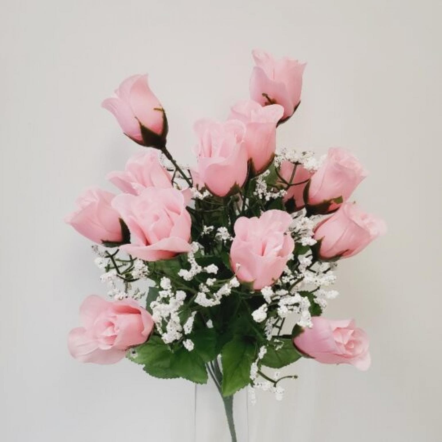 Light Pink Roses With White Accent Flowers Artificial Flower