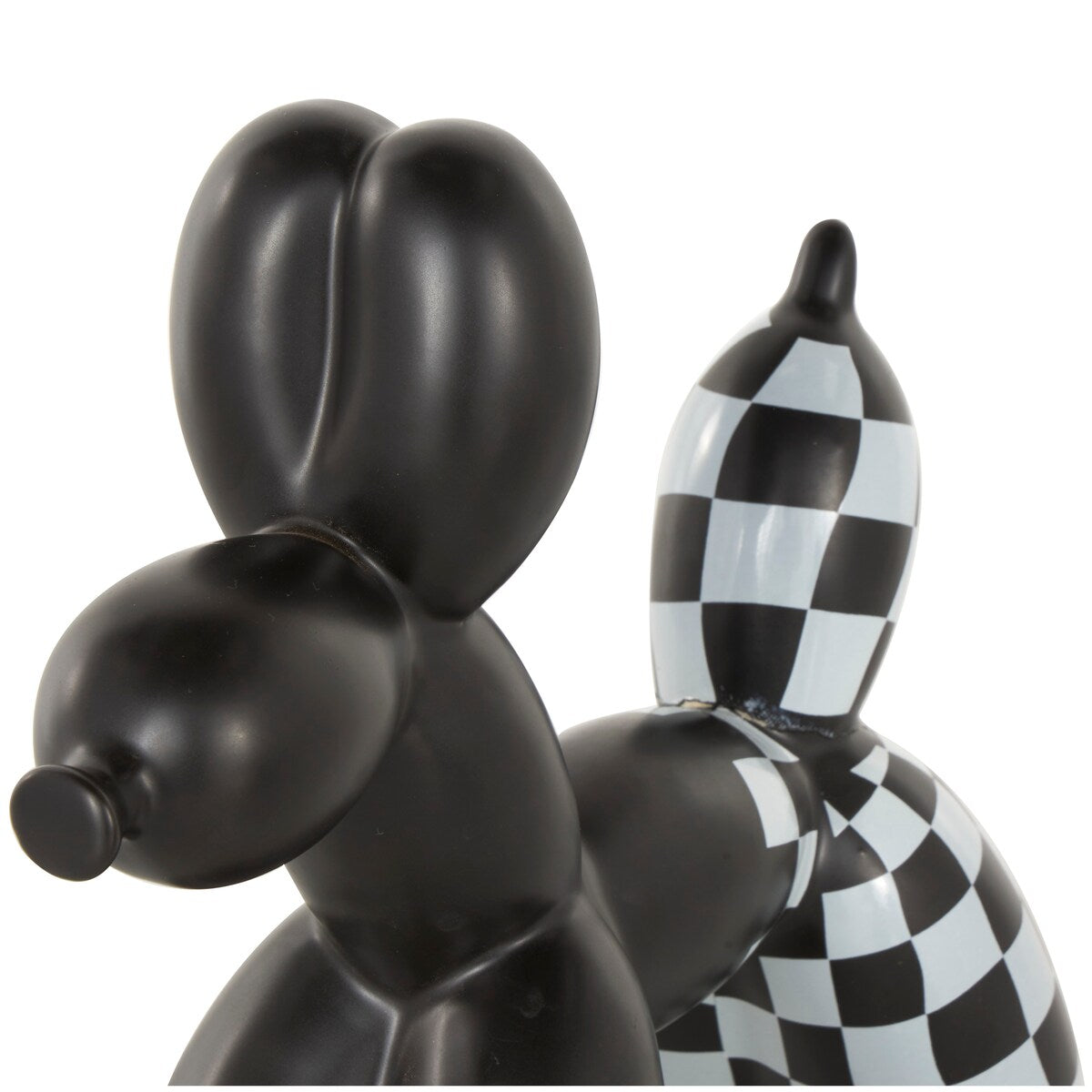 Porcelain Ceramic Dog Balloon Sculpture - Set of 2 Gold, White, black, Silver or Multi Colored - Roche River Decor