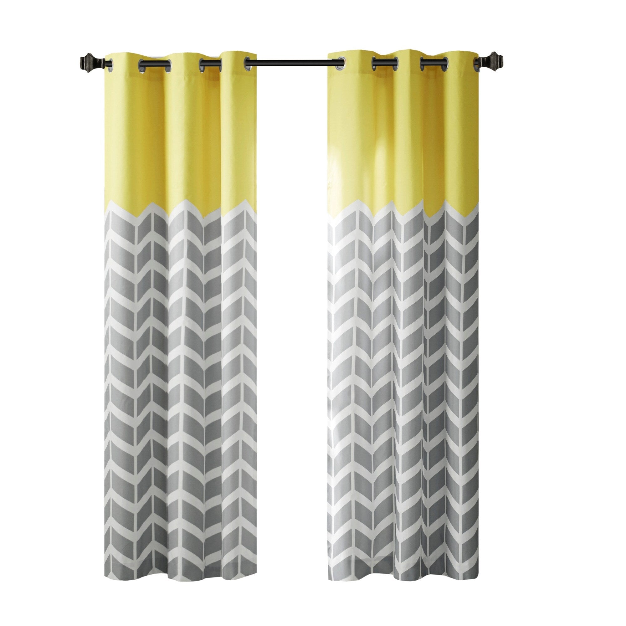 Intelligent Design Rayna Chevron Room Darkening Grommet Panel Pair