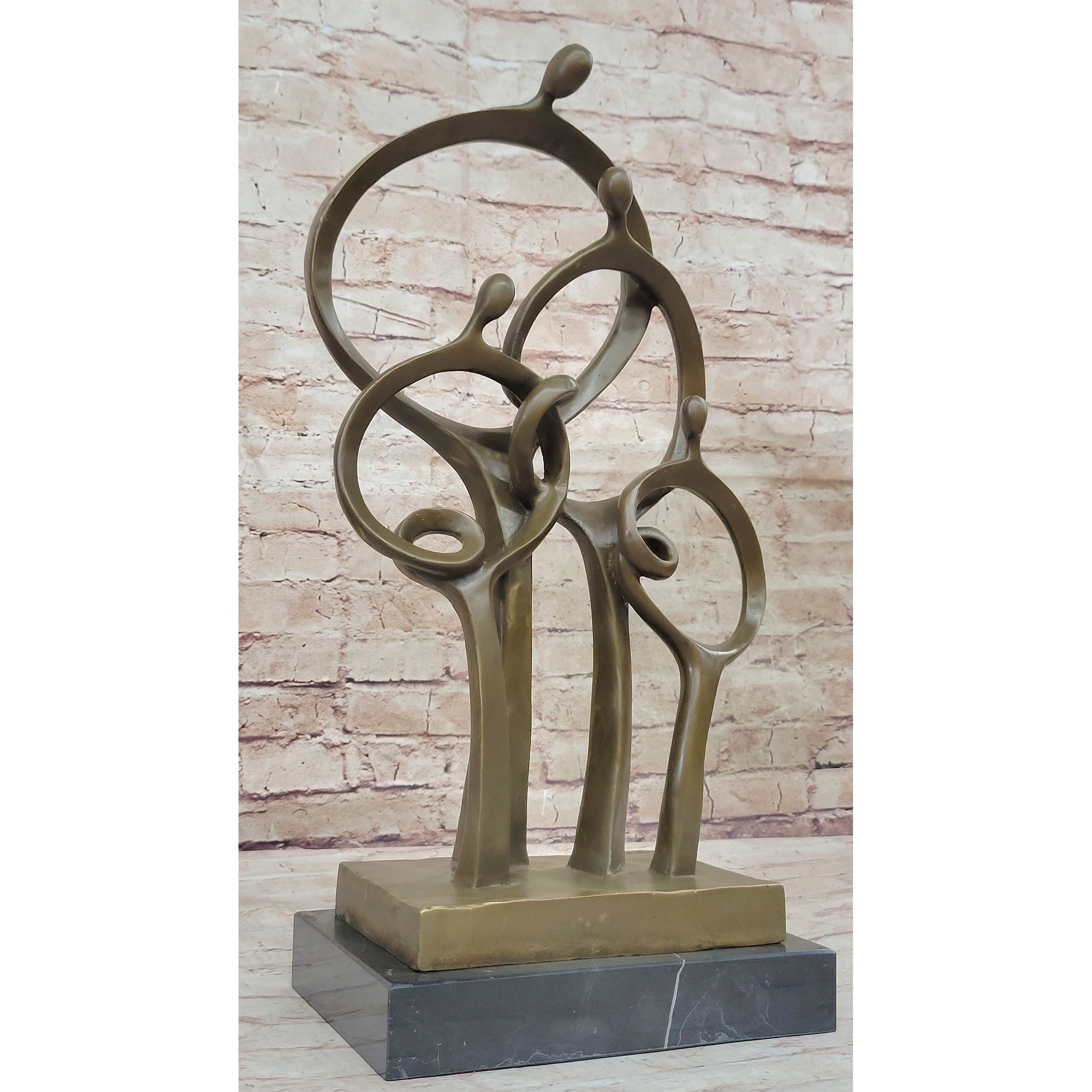 Mid Century Abstract Modern Family Genuine Solid Bronze By Braxton Sculpture