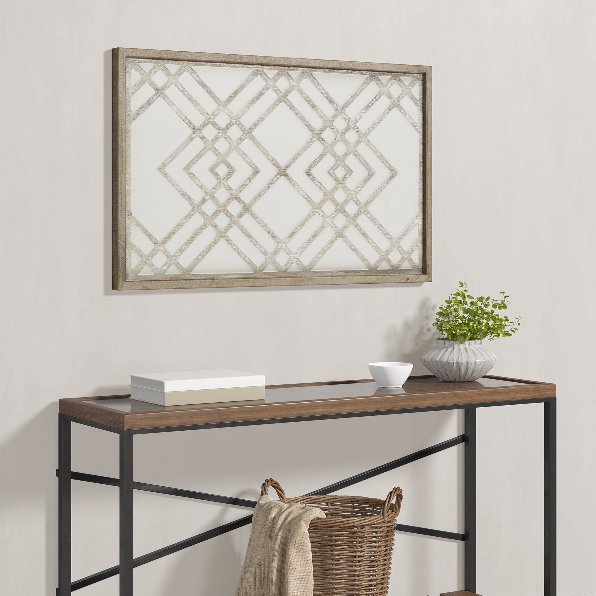 Madison Park Exton Two-tone Overlapping Geometric Wood Panel Wall Decor