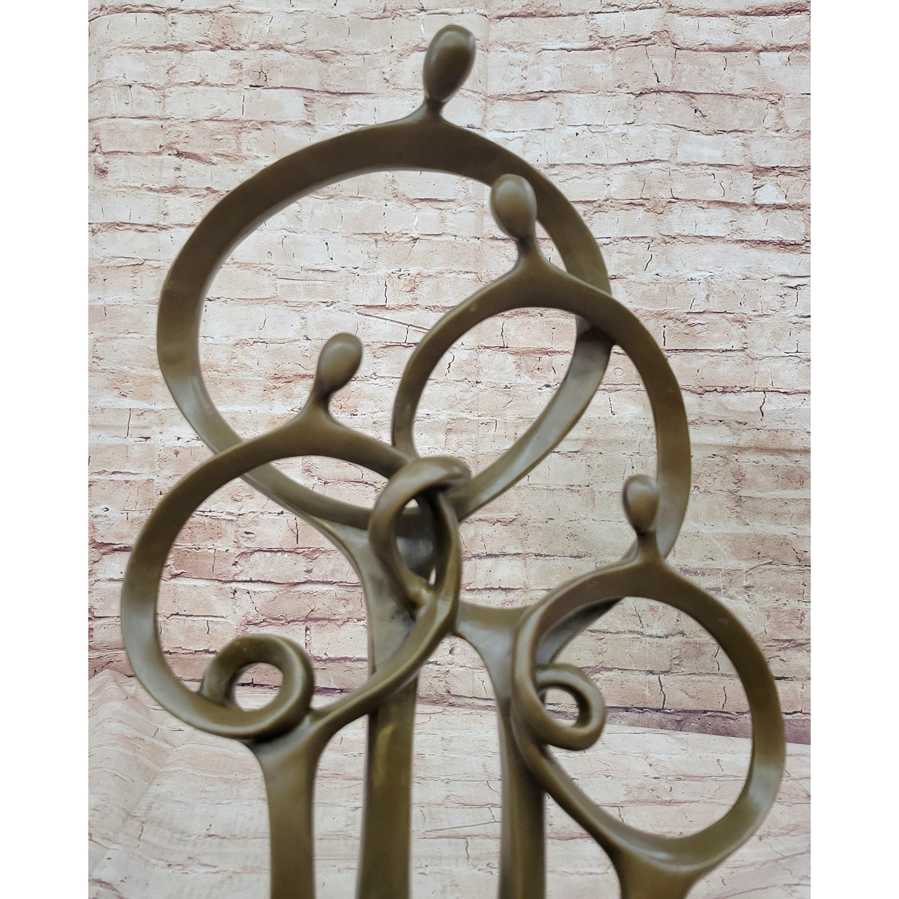 Mid Century Abstract Modern Family Genuine Solid Bronze By Braxton Sculpture