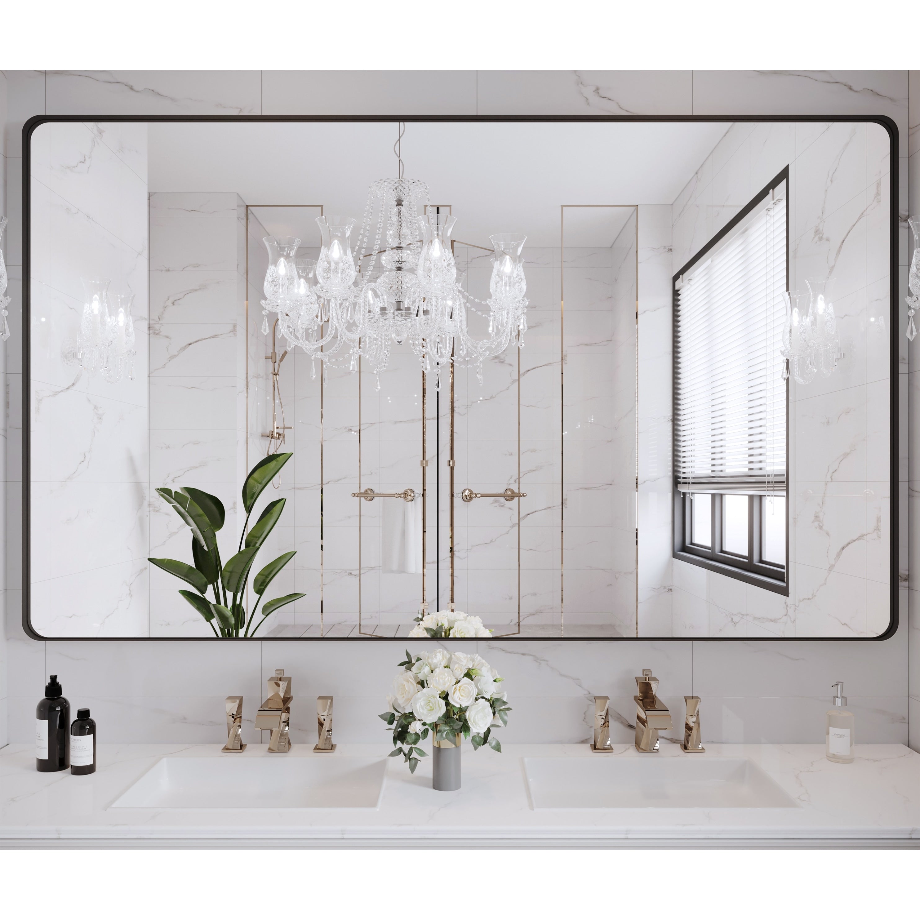 QuivaraView Rectangular Aluminum Framed Bathroom Vanity Mirror