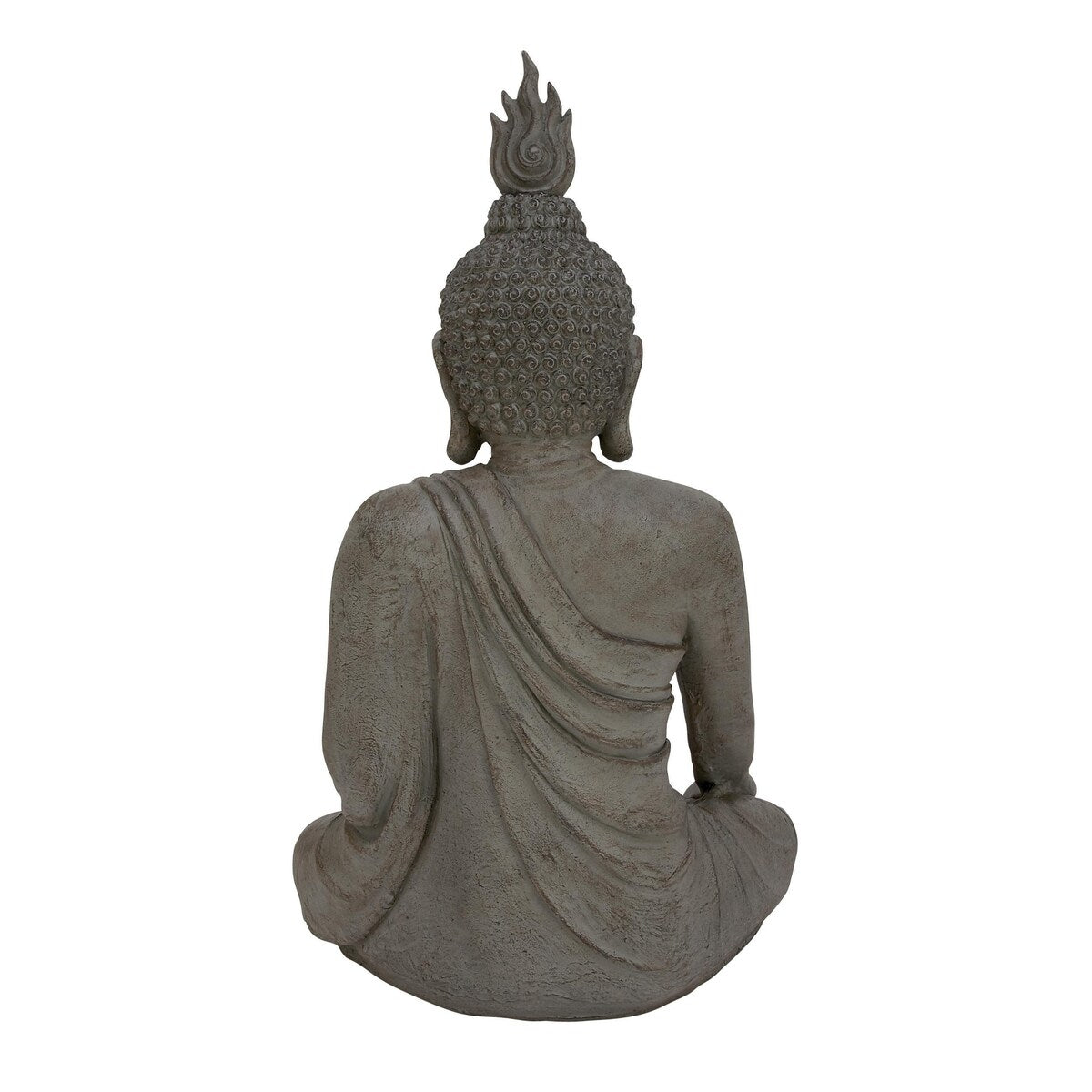 Polystone Buddha Meditating Decorative Sculpture with Engraved Carvings and Relief Detailing - Gray - Roche River Decor