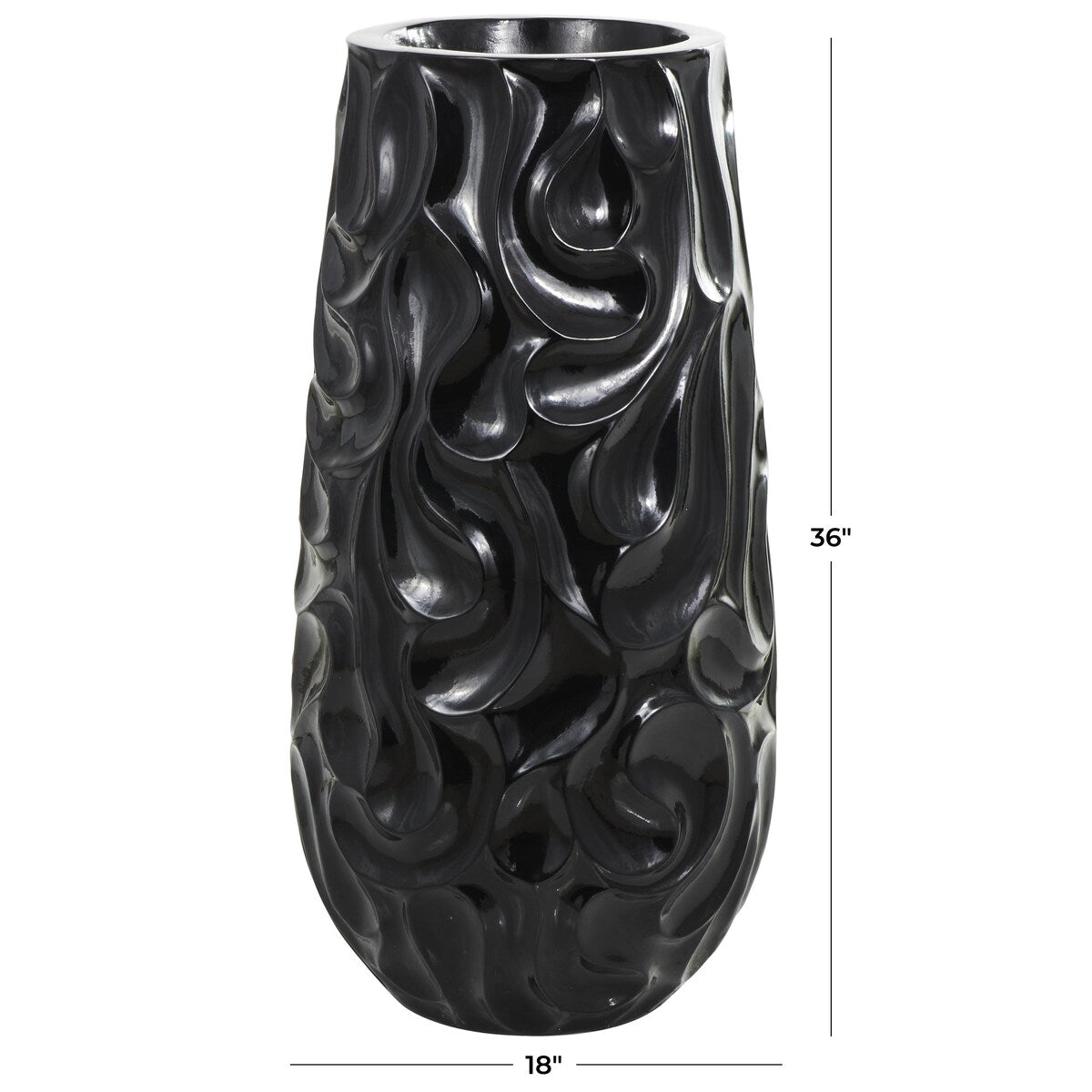 Resin Wave Inspired Textured Decorative Vase - White or Black - Roche River Decor