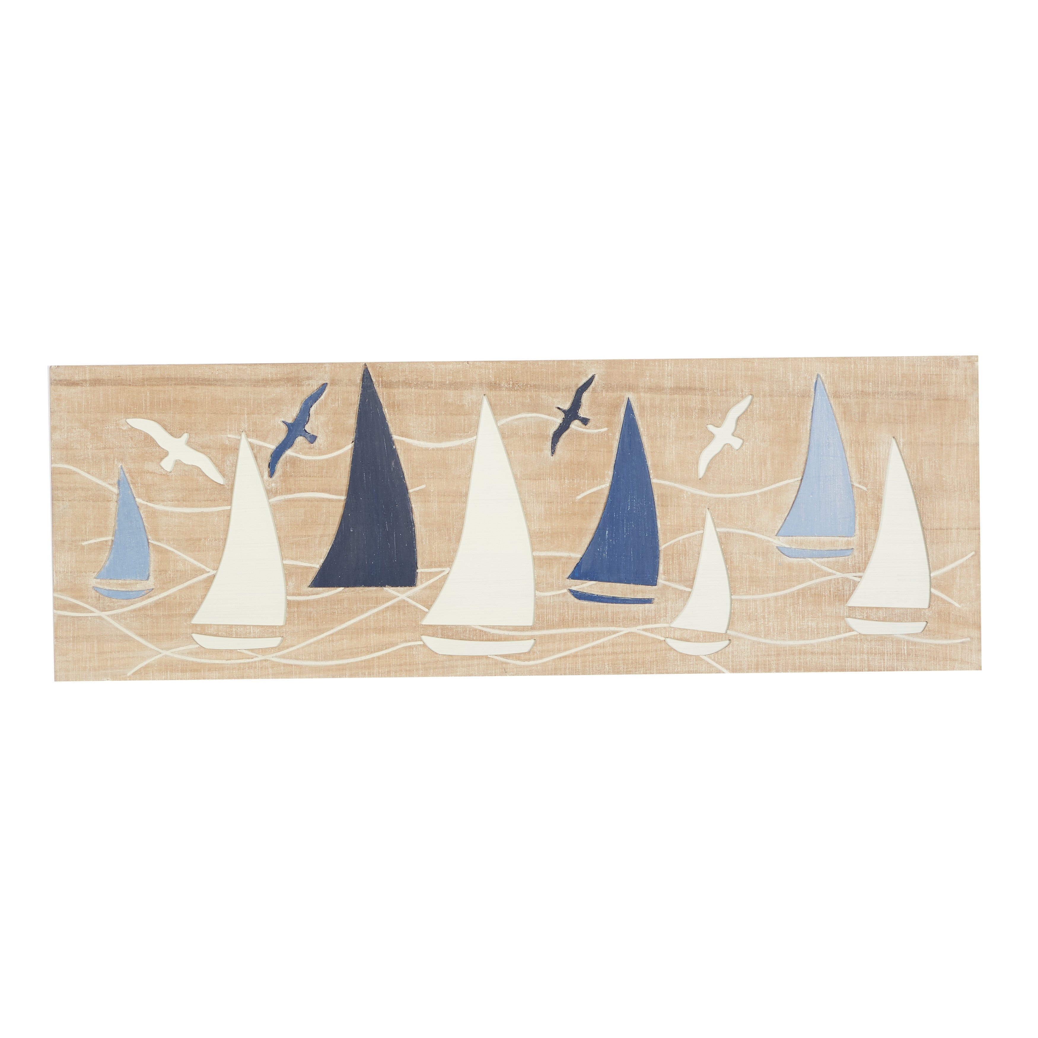 Brown Wood Sail Boat Home Wall Decor