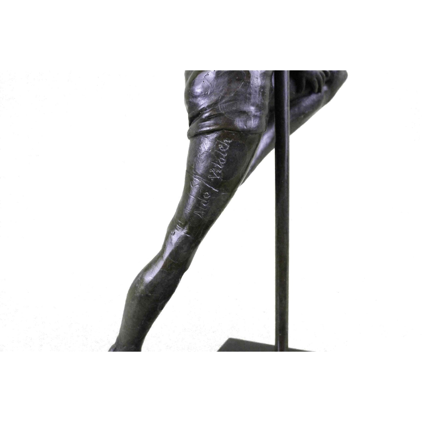 Large 14 Lbs Pole Dancer Bronze Sculpture Figure Marble Base Figurine By Vitaleh