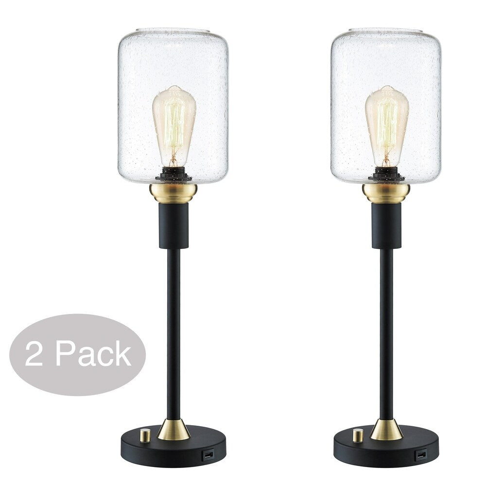 Carbon Loft Bohman Two-tone Table Lamp Set