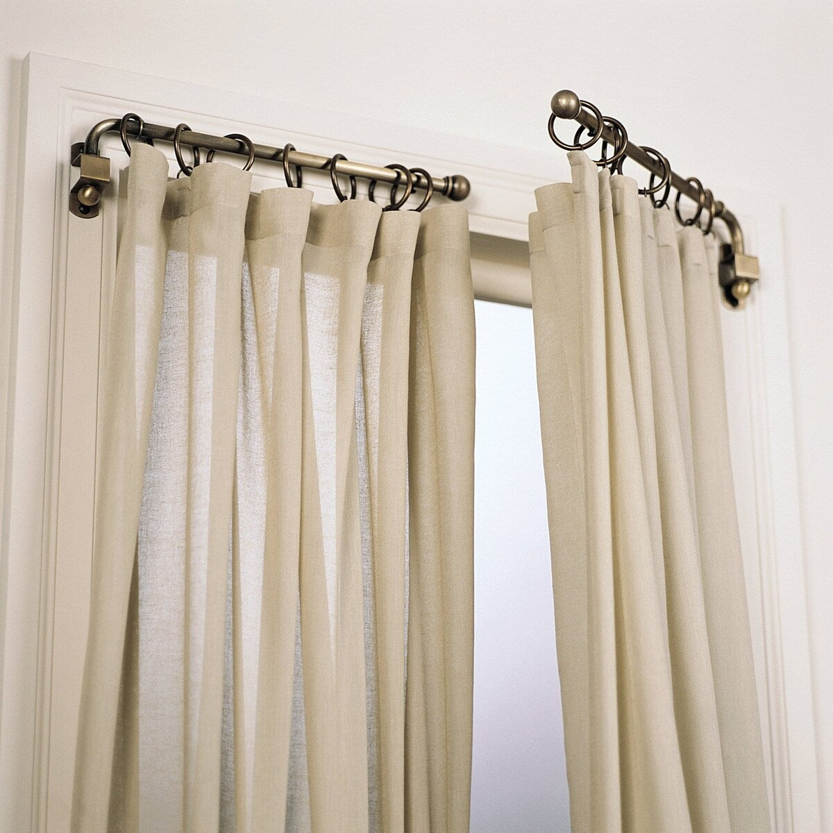 Adjustable Swing Arm Metal Window Curtain Rods (Set of 2)