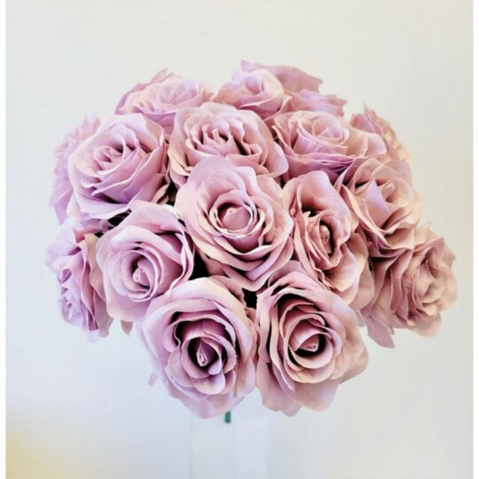 Dusty Mauve Rose Bush Artificial Flower