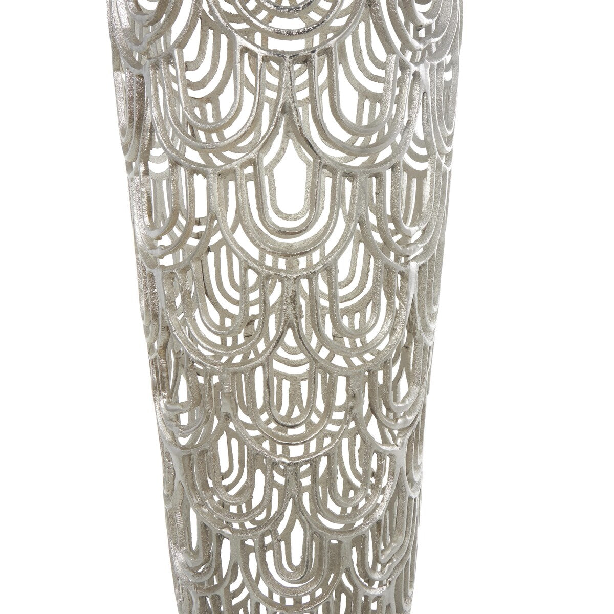 Aluminum Metal Geometric Tall Art Deco Inspired Arched Decorative Vase - Gold or Silver - Roche River Decor