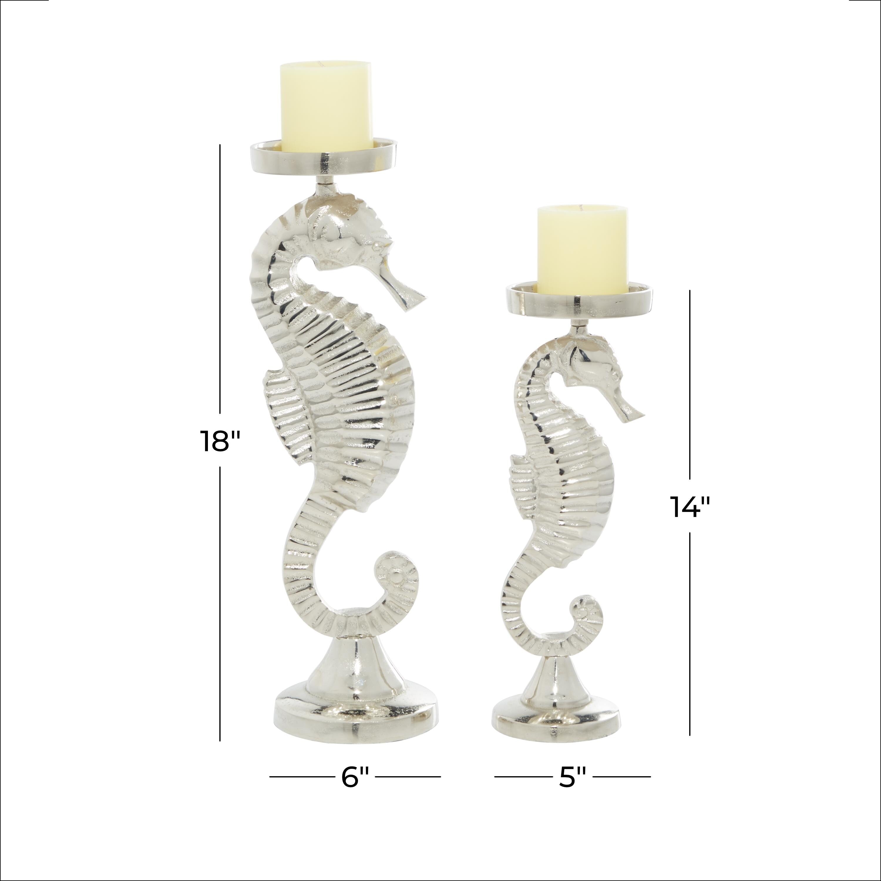 Silver or Gold Aluminum Metal Decorative Candle Holder (Set of 2)