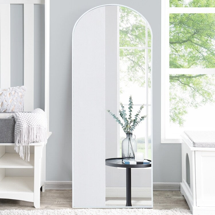 Mabel Arched Aluminum Mirror Full Length Mirror Free Standing Leaning/ Mirror Aluminum Frame for Modern Living 71x 31