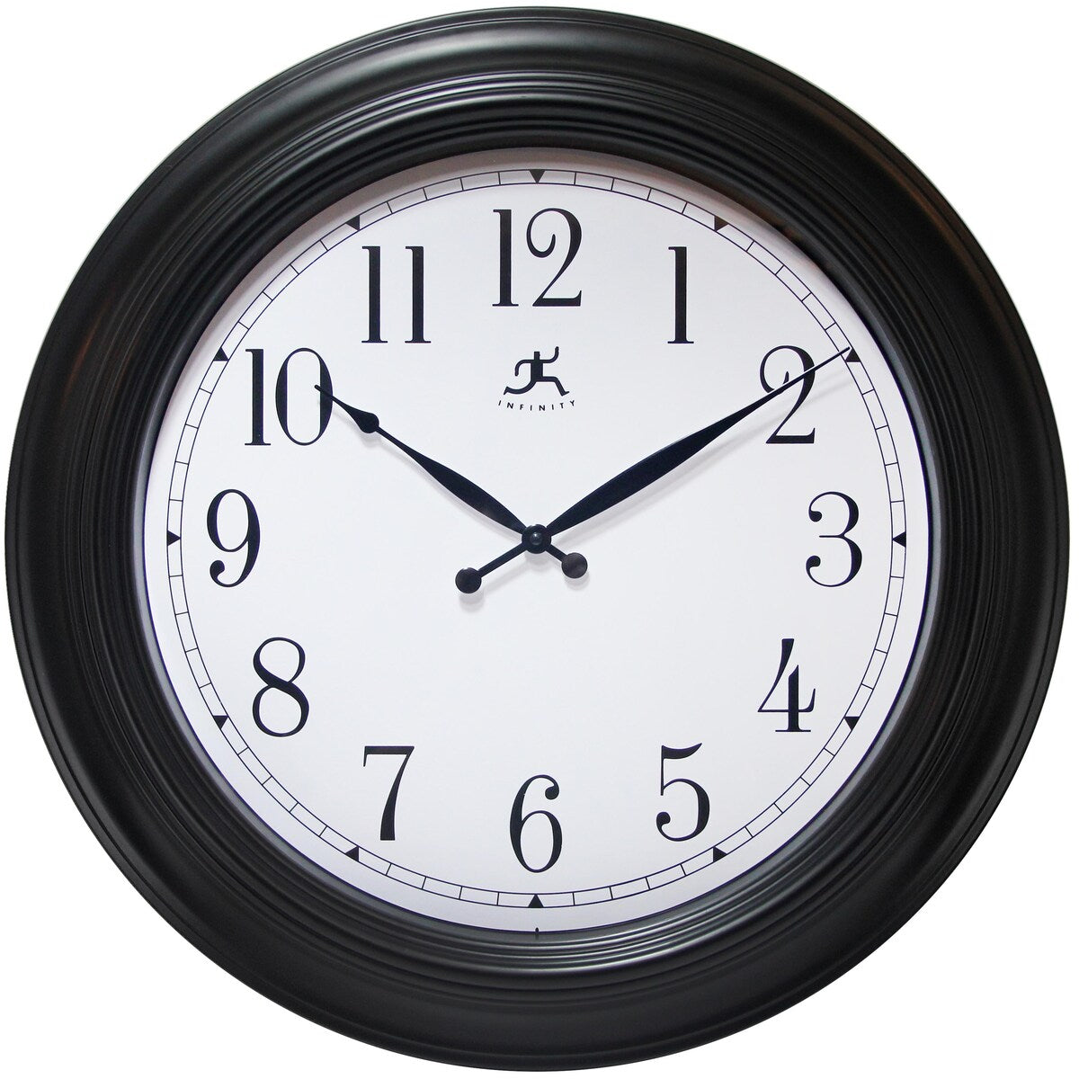 Classic Black Large Wall Clock 24 inch by Infinity Instruments - 24 x 2.36 x 24