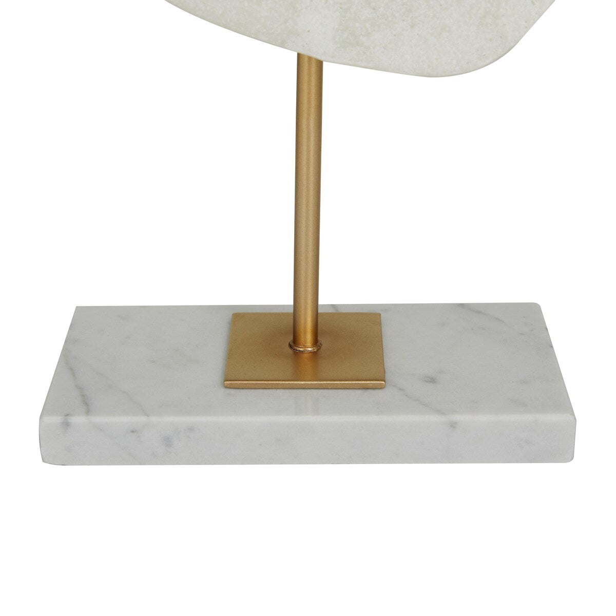 Polystone Abstract Cut-Out Decorative Sculpture with Marble Stand - White - Roche River Decor