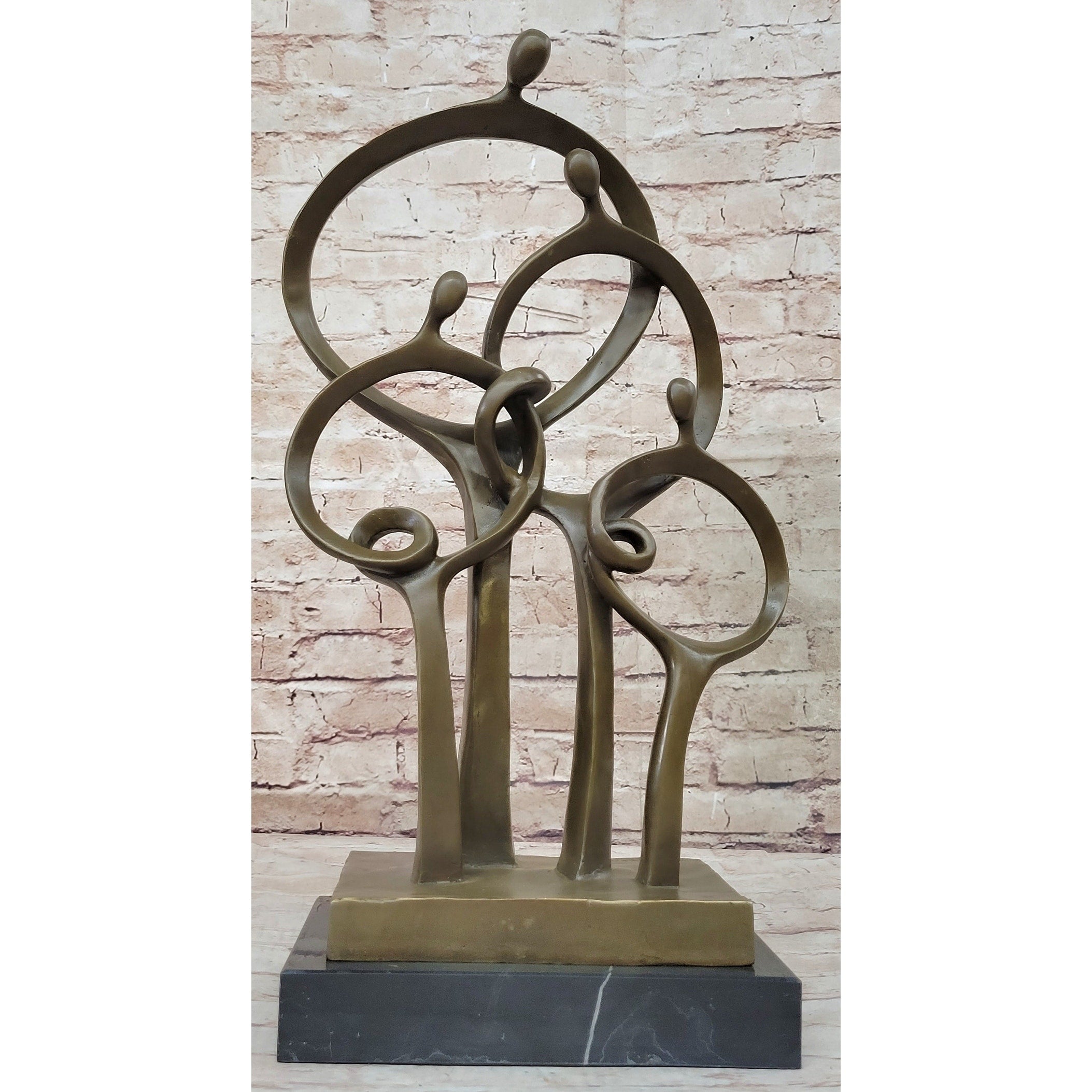 Mid Century Abstract Modern Family Genuine Solid Bronze By Braxton Sculpture