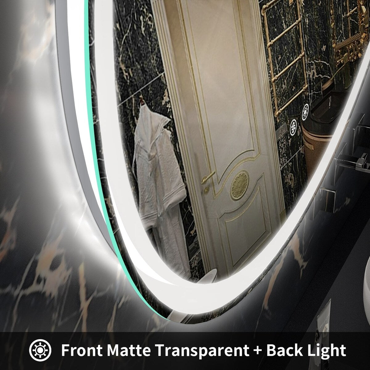 LED Lighted Dimmable Anti Fog Frameless Rounded Vanity Mirror