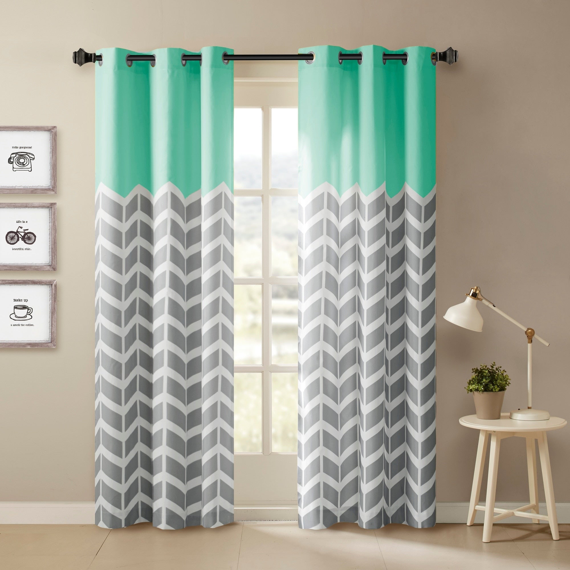 Intelligent Design Rayna Chevron Room Darkening Grommet Panel Pair