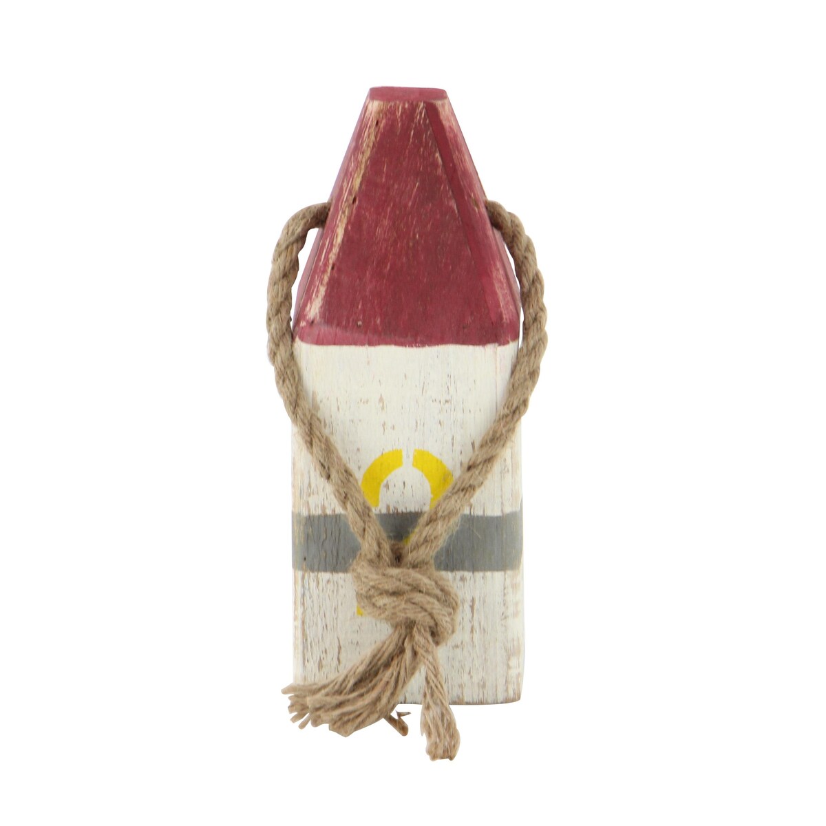 Wood Buoy Decorative Sculpture with Rope Accents - Set of 4 Multi Colored - Roche River Decor