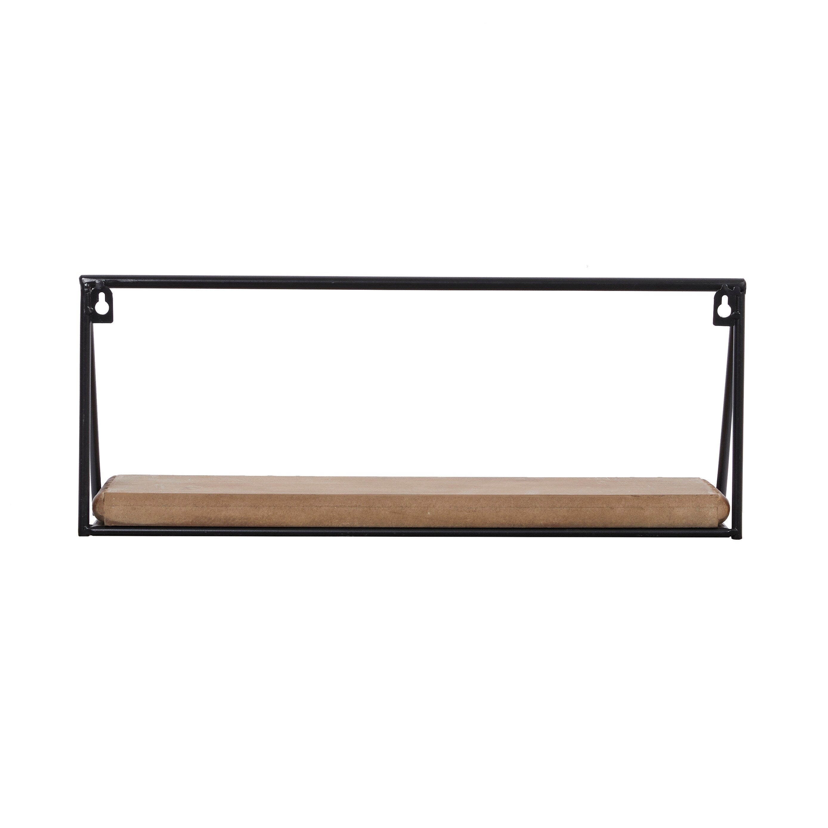 Black Metal Industrial Wall Shelf (Set of 3) - S/3 24,19,14L