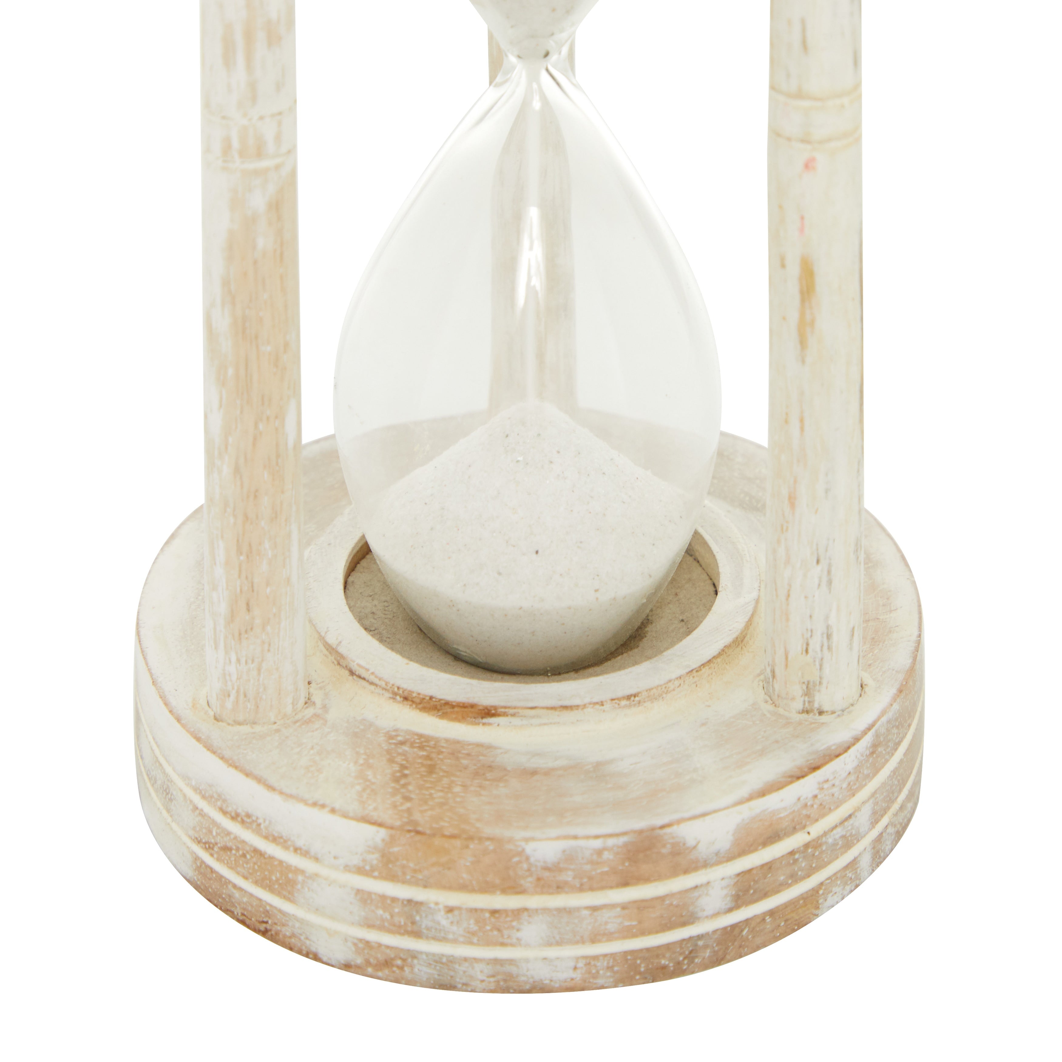 White Wood Hourglass Sand Timer