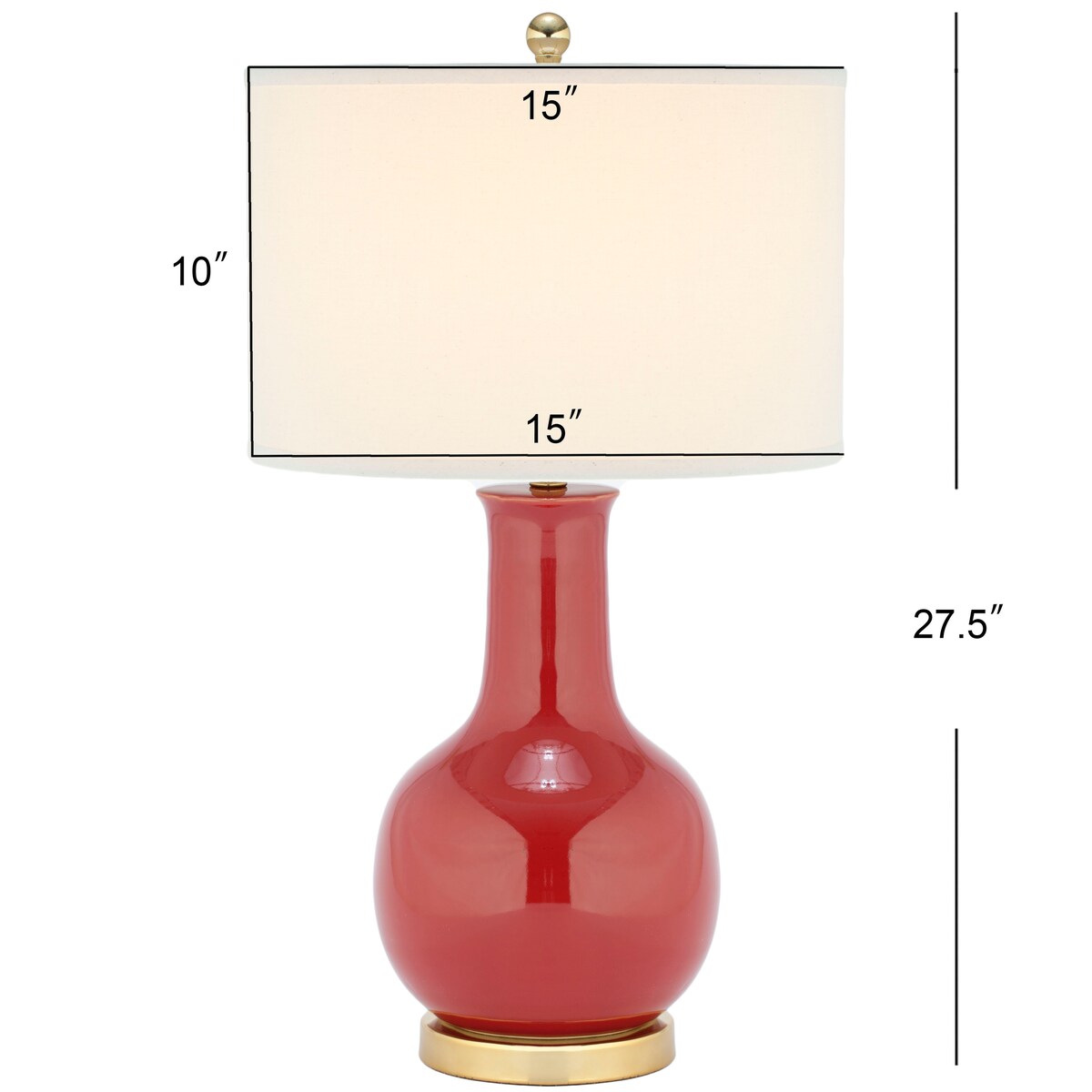 SAFAVIEH Lighting Dionne 28-inch Orange Table Lamp - 15 W x 15 D x 27.5 H - 15Wx15Dx28H