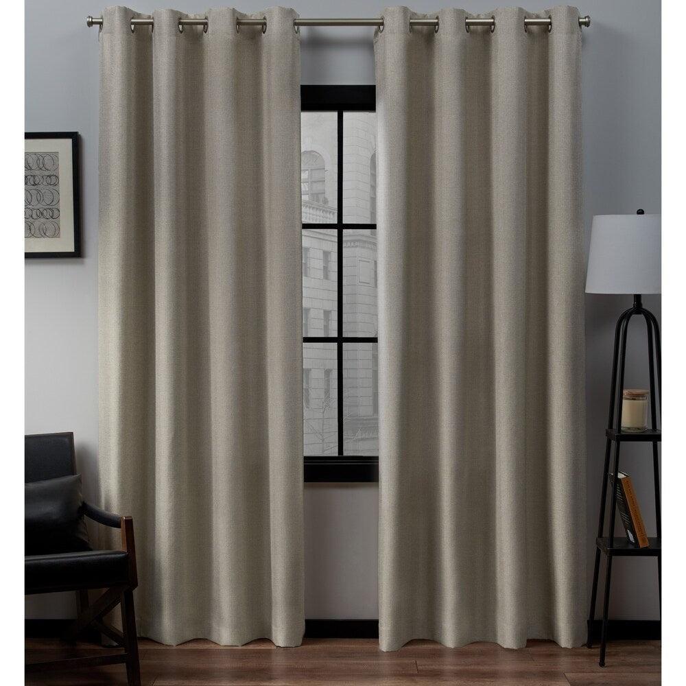 Porch & Den Sugar Creek Loha Grommet Top Linen Curtain Panel Pair