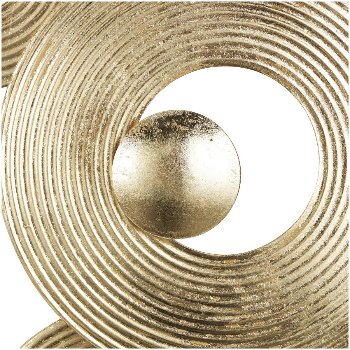 Metal Abstract Stacked Circle Ring Home Wall Decor with Groove Texture - Gold - Roche River Decor