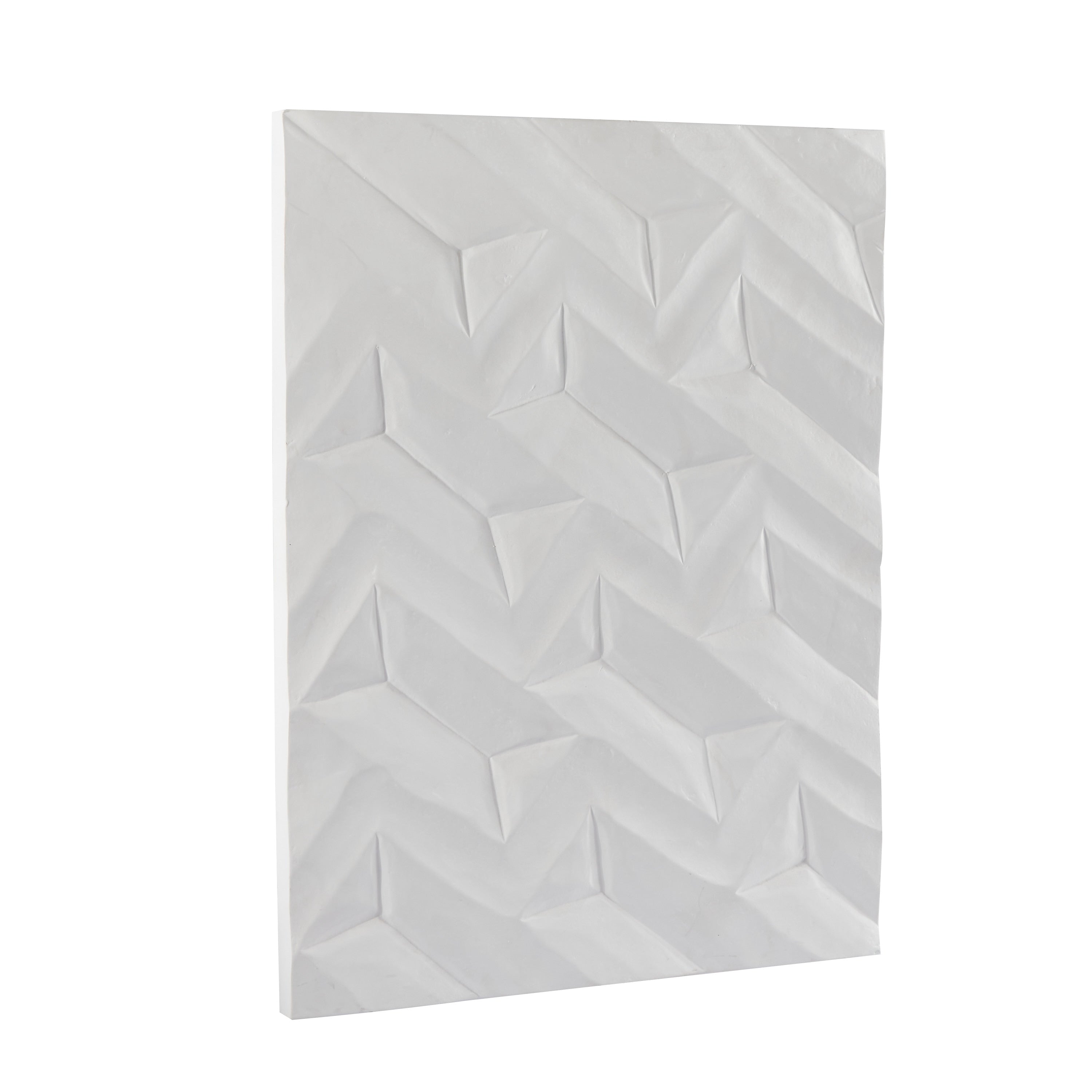 CosmoLiving by Cosmopolitan White Wooden Carved Geometric Wall Decor