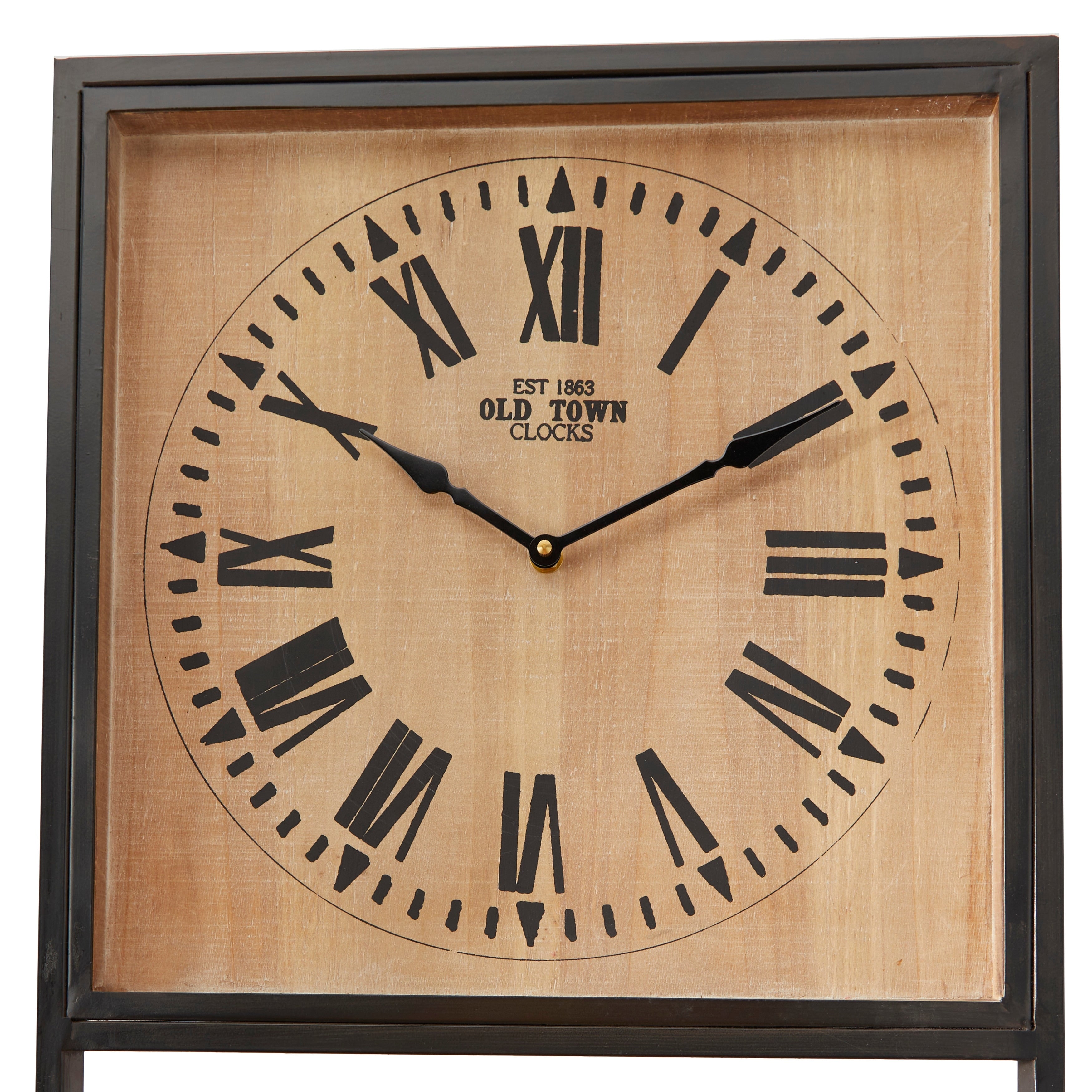 Brown Wood Traditional Silent Clock Wall Shelf