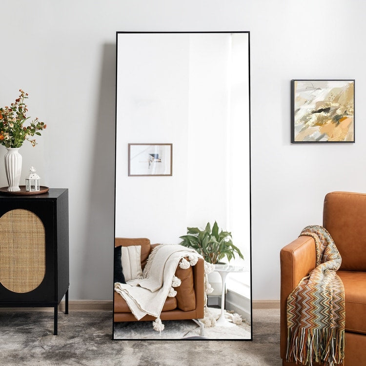 Maisie Modern Aluminum Full Length Mirror FreeStanding Leaning Mirror - N/A