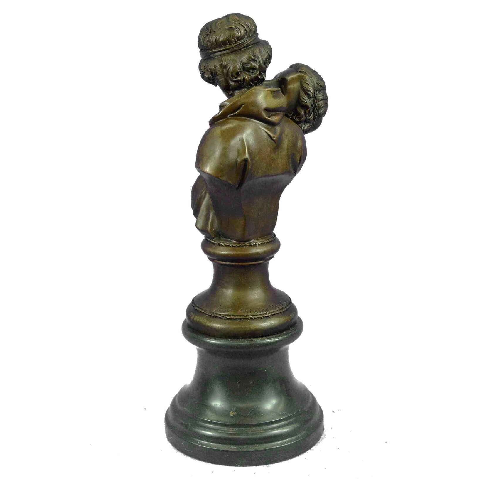 HandmadeArt Nouveau Couple Kissing Bronze Sculpture Marble Base Figurine Home