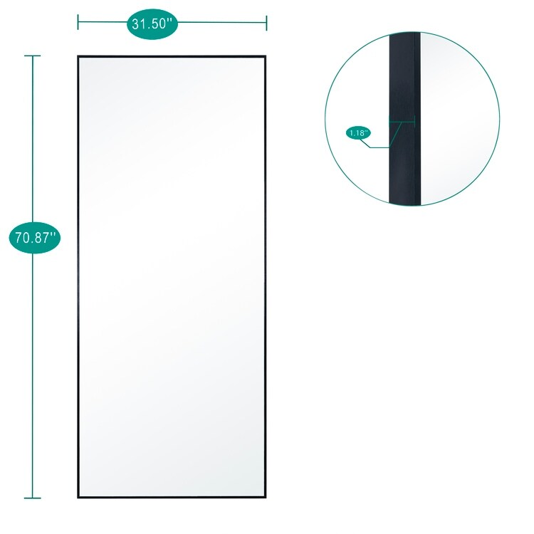 Maisie Modern Aluminum Full Length Mirror FreeStanding Leaning Mirror - N/A