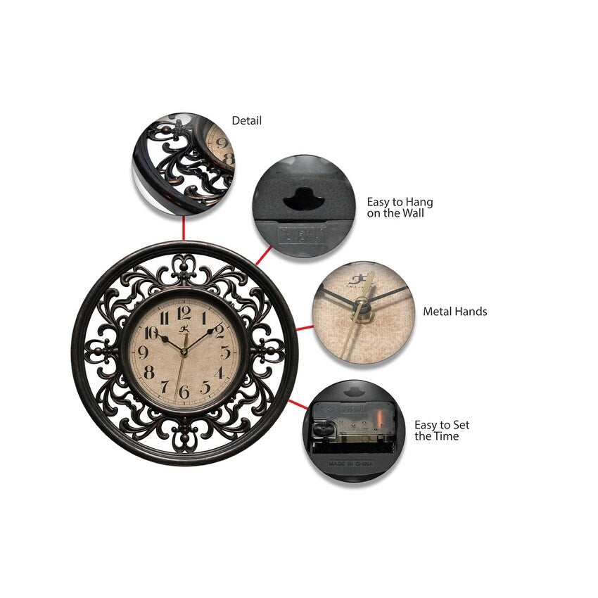 Copper Grove Kaffir 12-inch Round Clock - 12 x 2 x 12 - 12 x 2 x 12