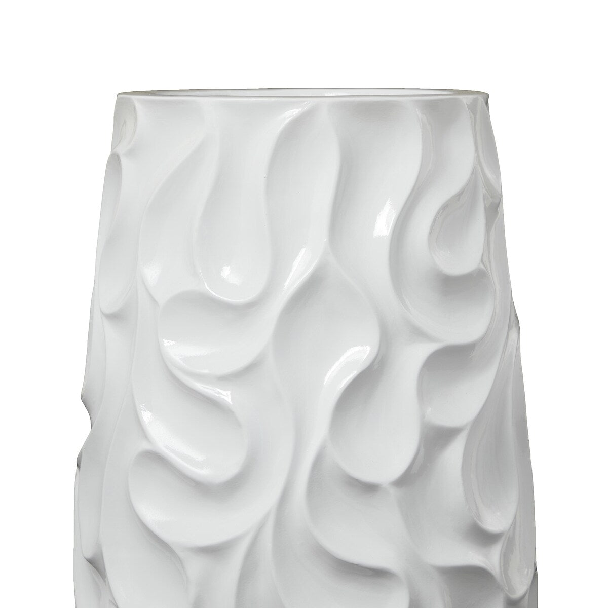 Resin Wave Inspired Textured Decorative Vase - White or Black - Roche River Decor