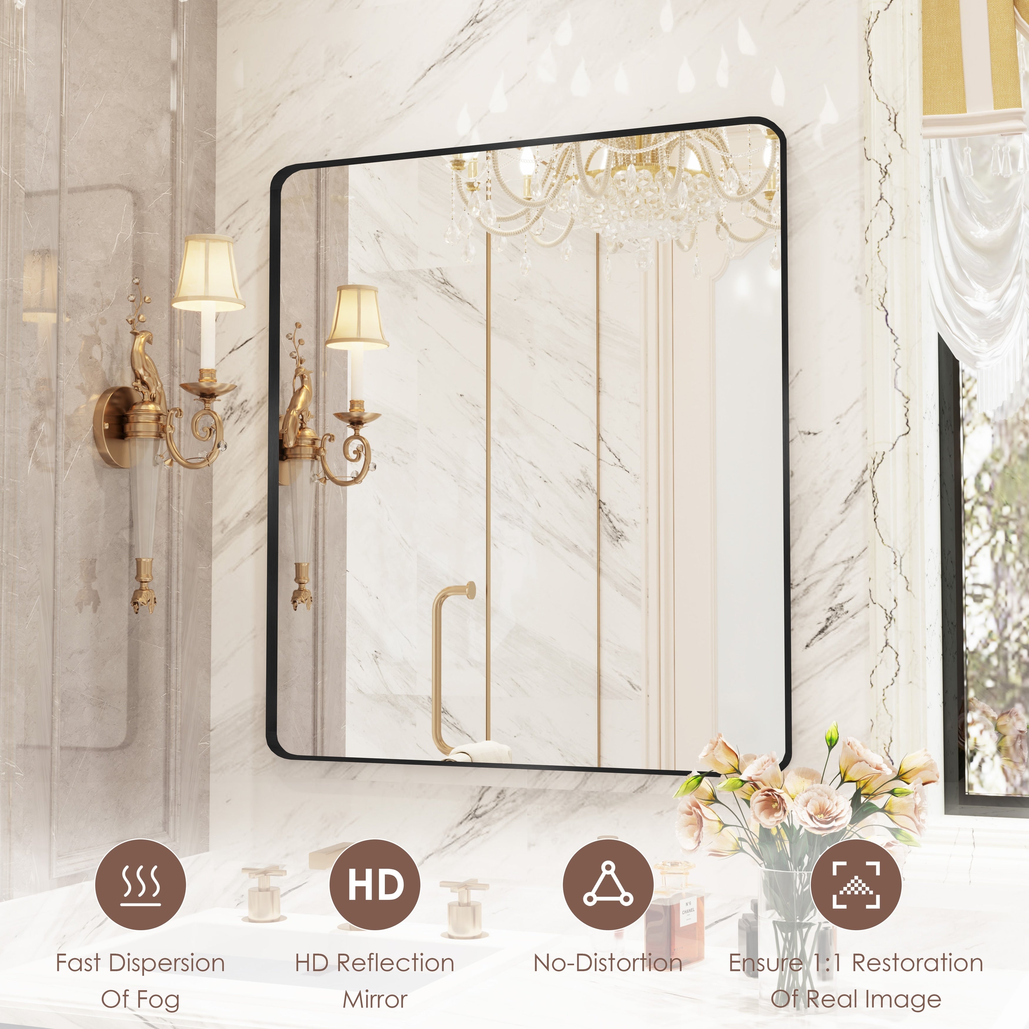 QuivaraView Rectangular Aluminum Framed Bathroom Vanity Mirror