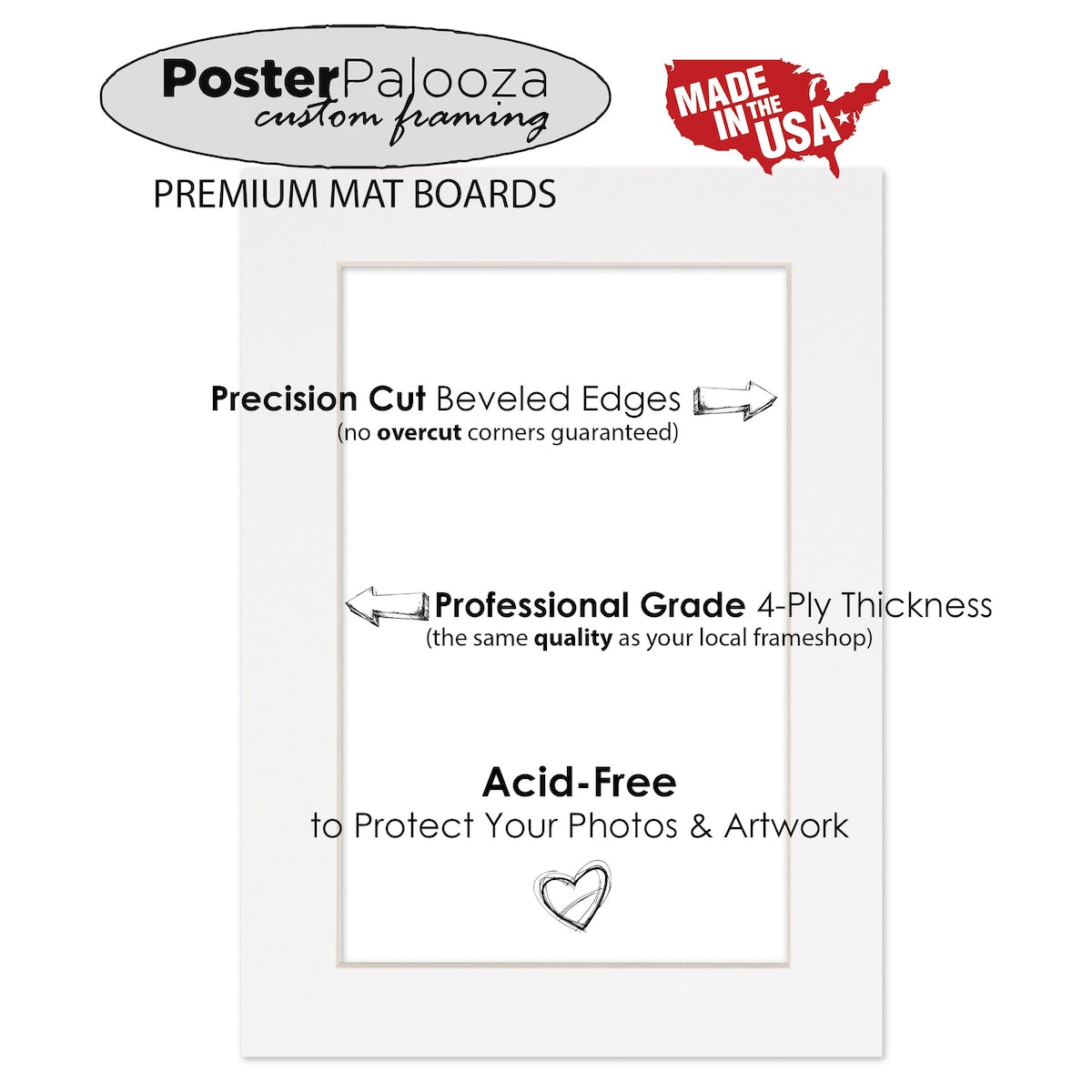 12x12 Mat for 20x20 Frame - Precut Mat Board Acid-Free Textured White 12x12 Photo Matte For a 20x20 Picture Frame