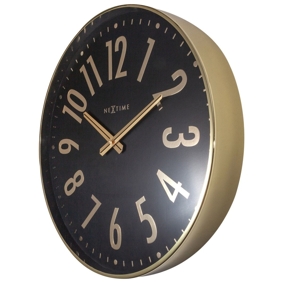 Alchemy 16 Inch Metal Wall Clock with Shiny Numbers