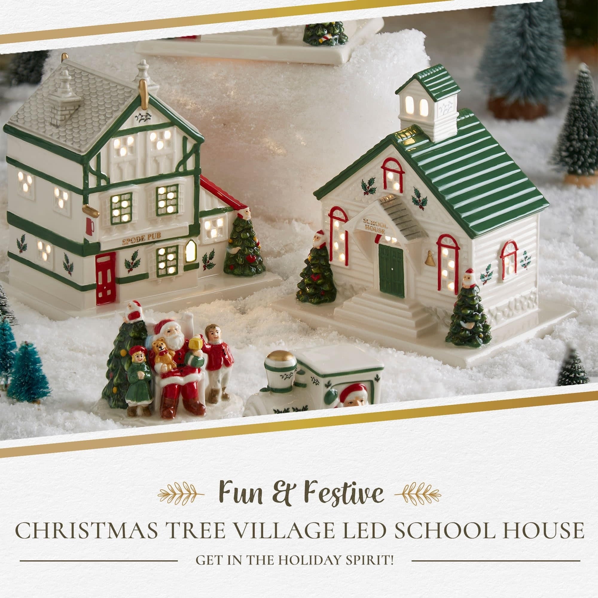 Spode Christmas Tree Village School House - 5 L X 5.5 H