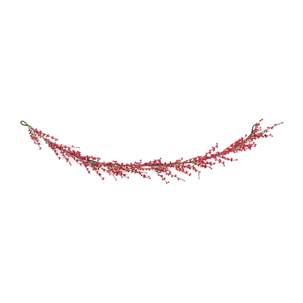 Red Winter Berry Twig Garland (Set of 2) - Red; Brown