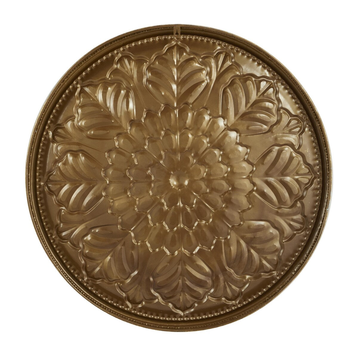 Metal Plate Home Wall Decor with Embossed Details - Gold - Roche River Decor