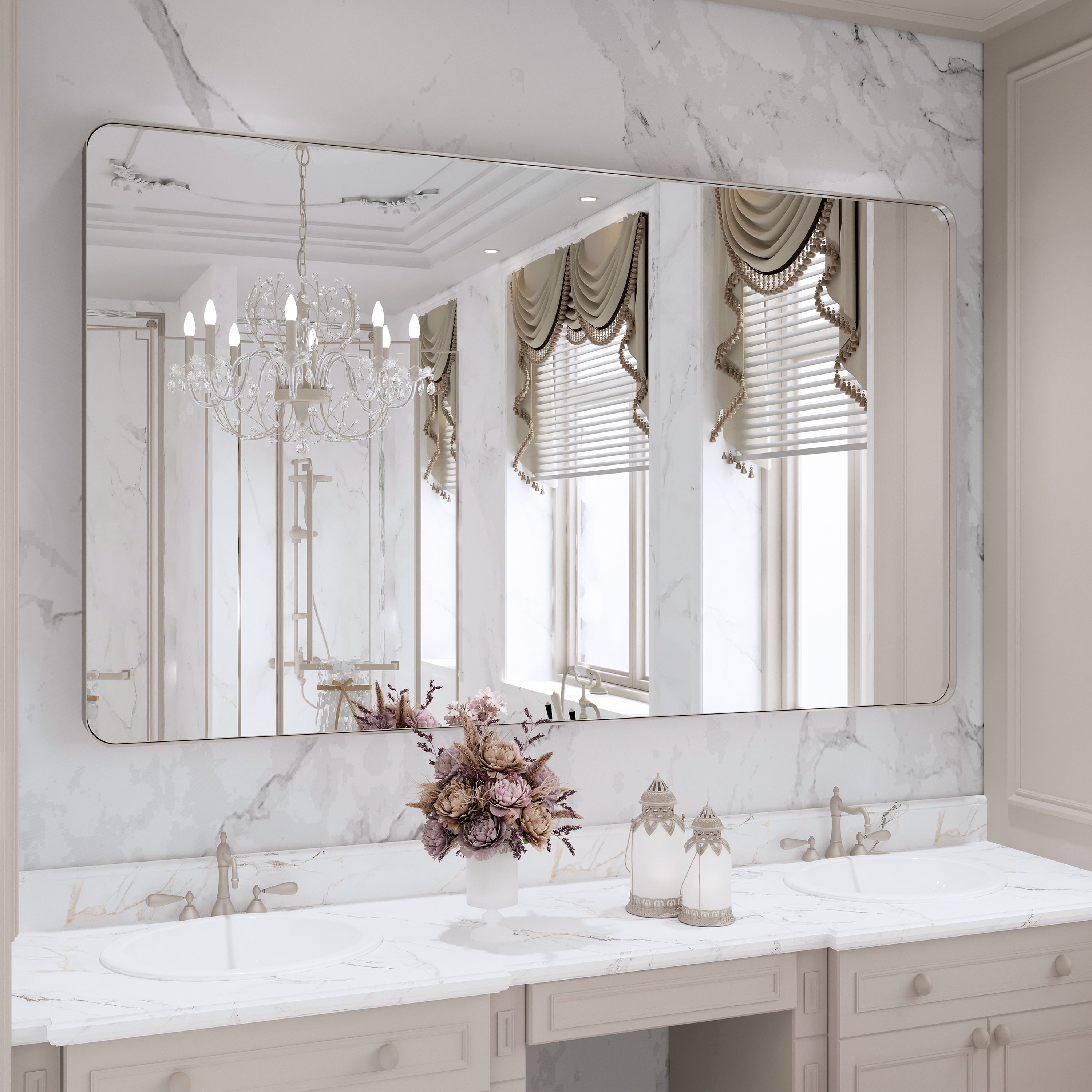 QuivaraView Rectangular Aluminum Framed Bathroom Vanity Mirror